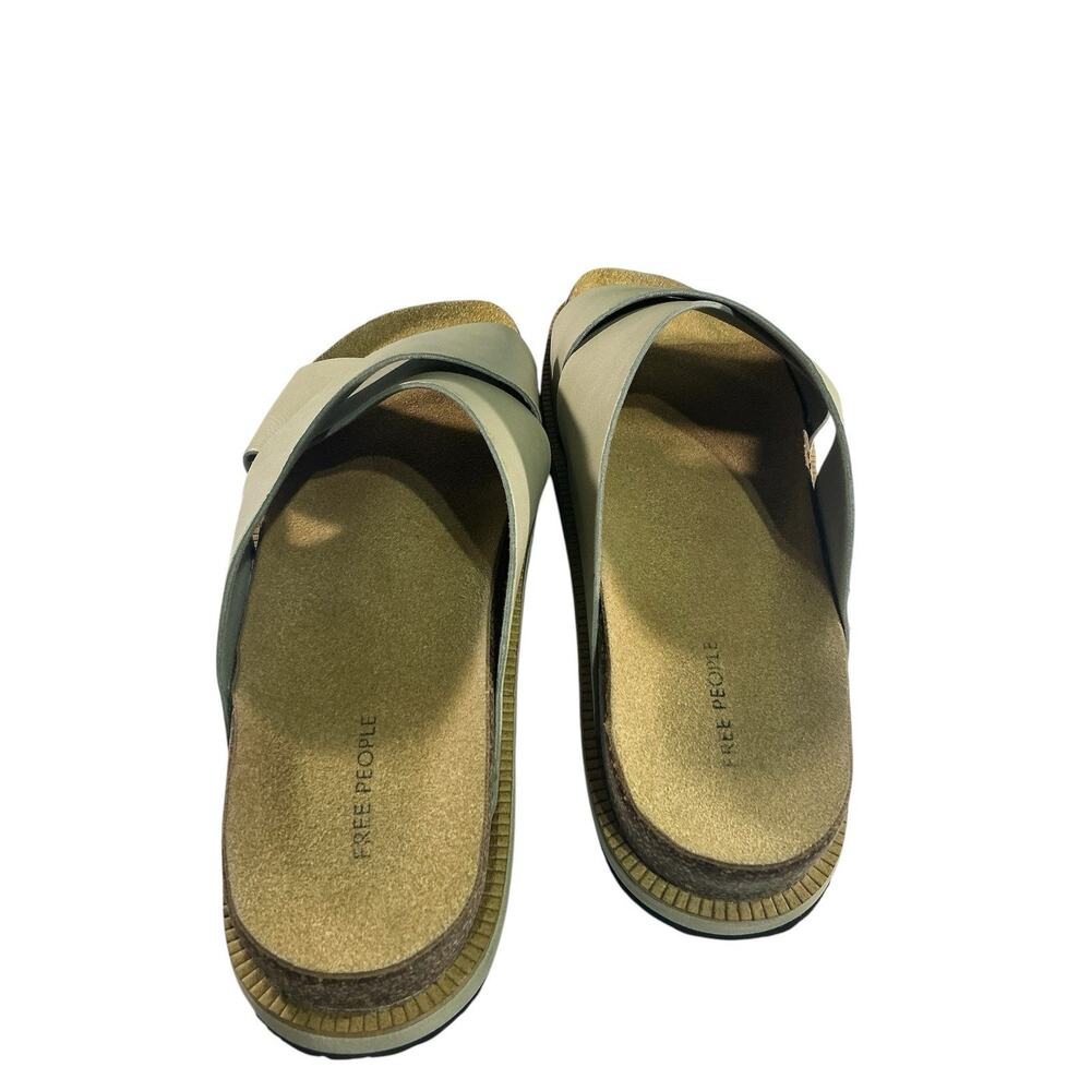 FREE PEOPLE Womens Sidelines Footbed Slides Sandals Sz 40 US 9 CrissCross Tan - Picture 4 of 10
